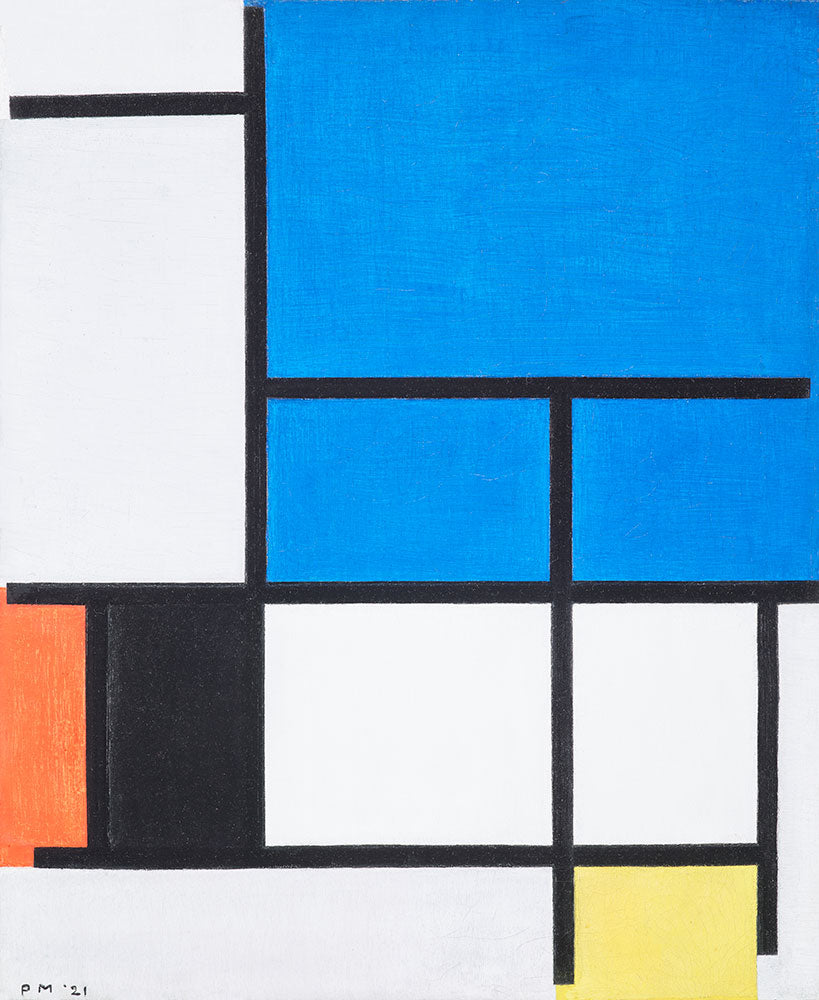 Composition with Large Blue Plane, Red, Black, Yellow, and Gray by Piet Mondrian - Art Print - Zapista