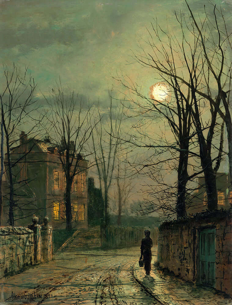 Corner of the Old Road, Claughton, near Scarborough by John Atkinson Grimshaw - Art Print - Zapista