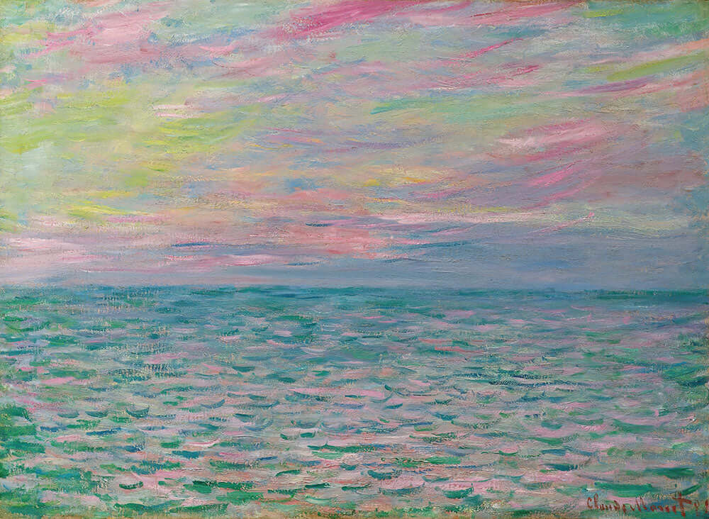 Coucher De Soleil À Pourville, Pleine Mer by Claude Monet - Art Print - Zapista