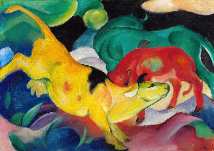 Cows, Red, Green, Yellow by Franz Marc - Art Print - Zapista