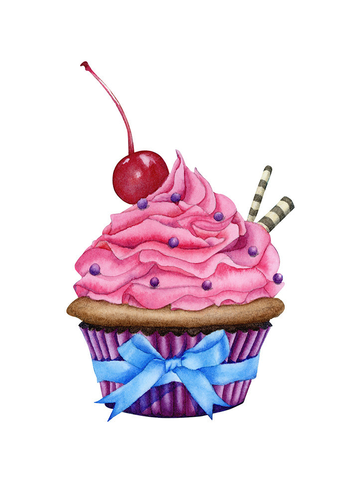 Cupcake Watercolor - Art Print - Zapista