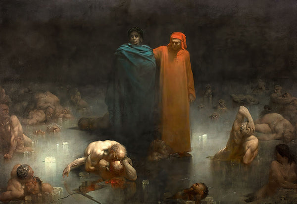 Dante and Virgil in the Ninth Circle of Hell by Gustave Doré - Art Print - Zapista