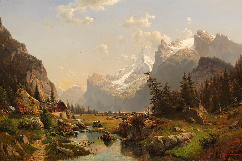 Das Gasterntal im Berner Oberland by Johannes Bartholomaus Duntze - Art Print - Zapista