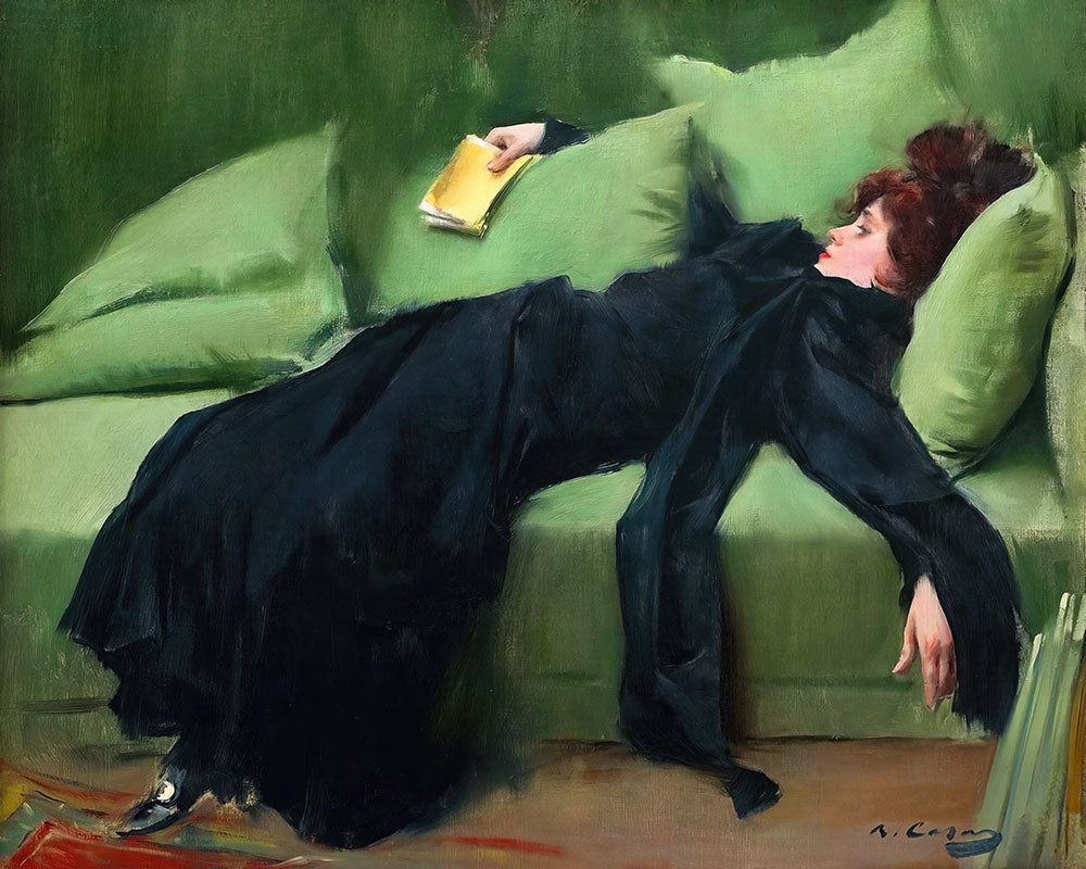 Decadent Young Woman After The Dance by Ramón Casas - Art Print - Zapista