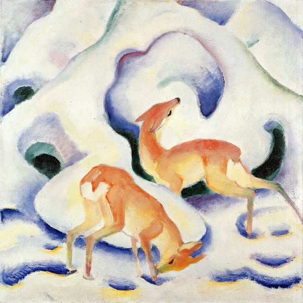 Deer in the Snow by Franz Marc - Art Print - Zapista