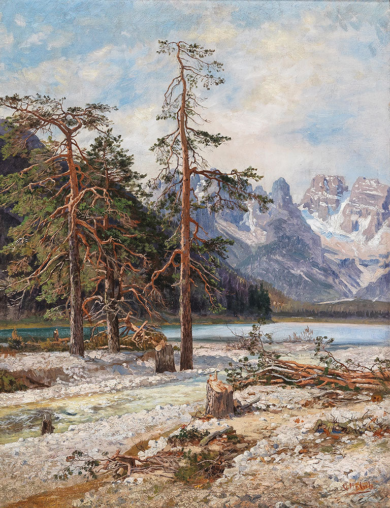 Der Durrensee mit dem Monte Cristallo, Ampezzothal by Georg Holub - Art Print - Zapista