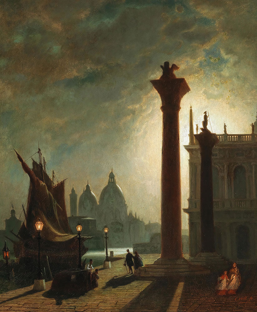 Die Granitsaulen auf der Piazzetta in Venedig by Conrad Hoff - Art Print - Zapista
