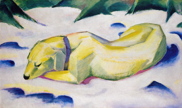 Dog Lying in the Snow by Franz Marc - Art Print - Zapista