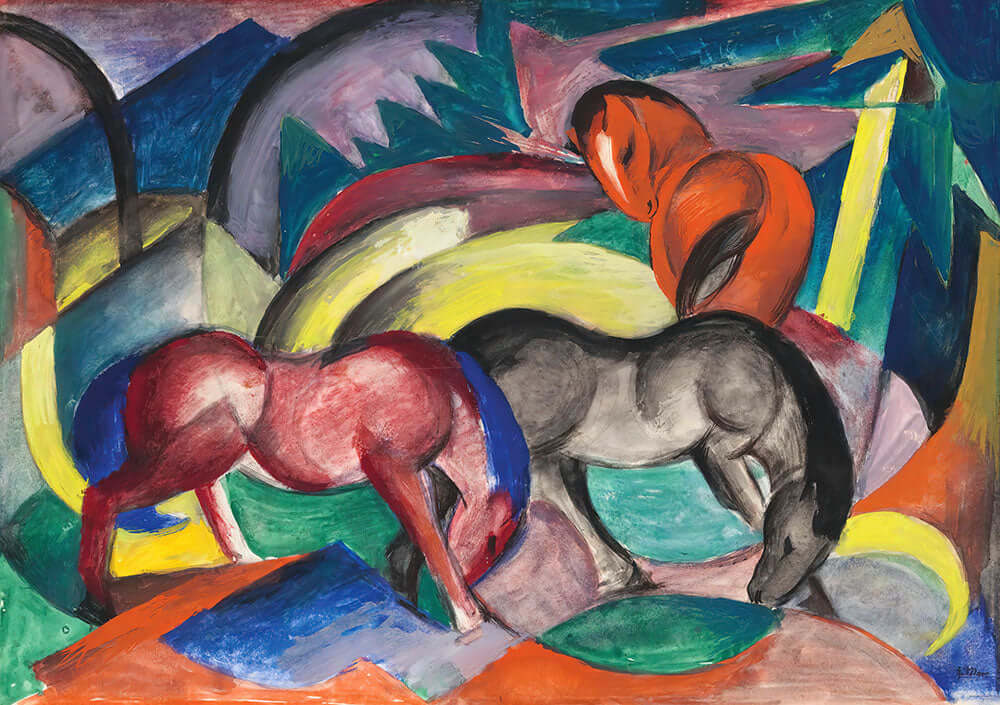 Drei Pferde by Franz Marc - Art Print - Zapista