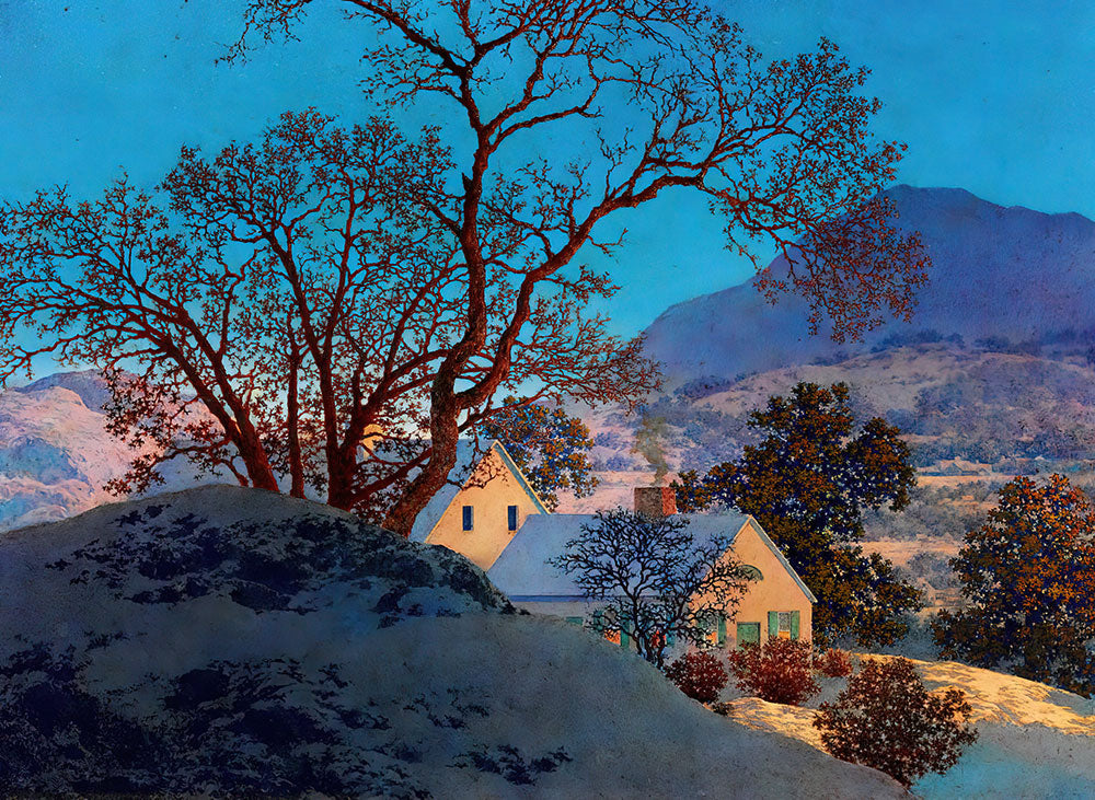 Early Morning, First Snow by Maxfield Parrish - Art Print - Zapista