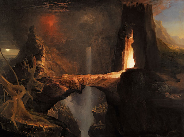 Expulsion. Moon and Firelight by Thomas Cole - Art Print - Zapista