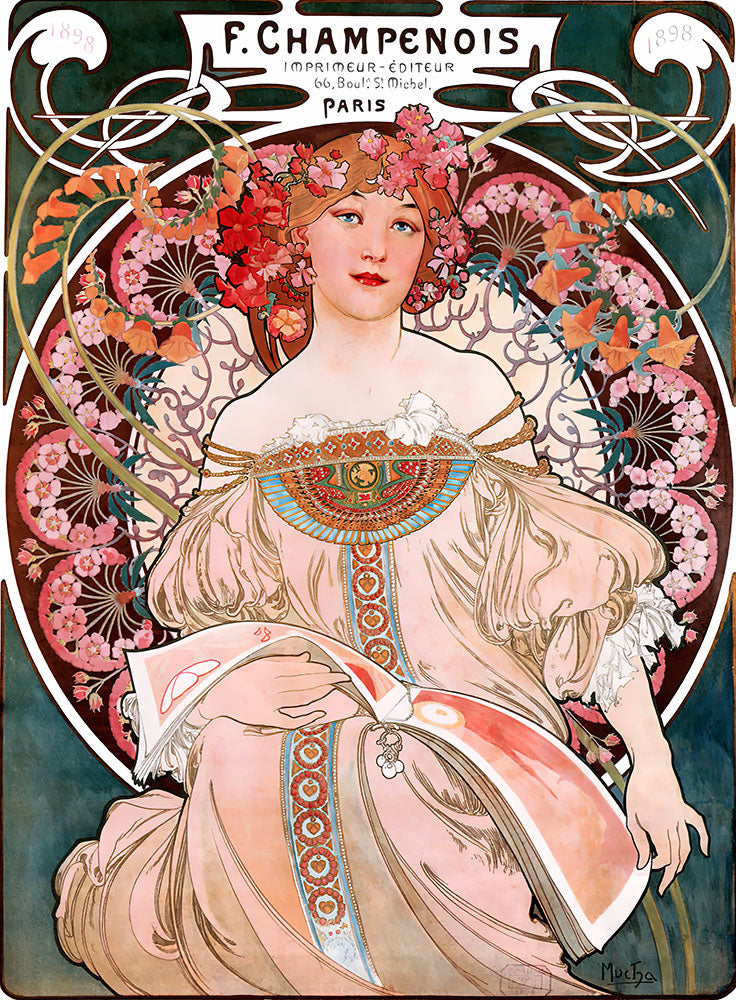 F. Champenois Imprimeur-Editeur by Alphonse Mucha - Art Print - Zapista
