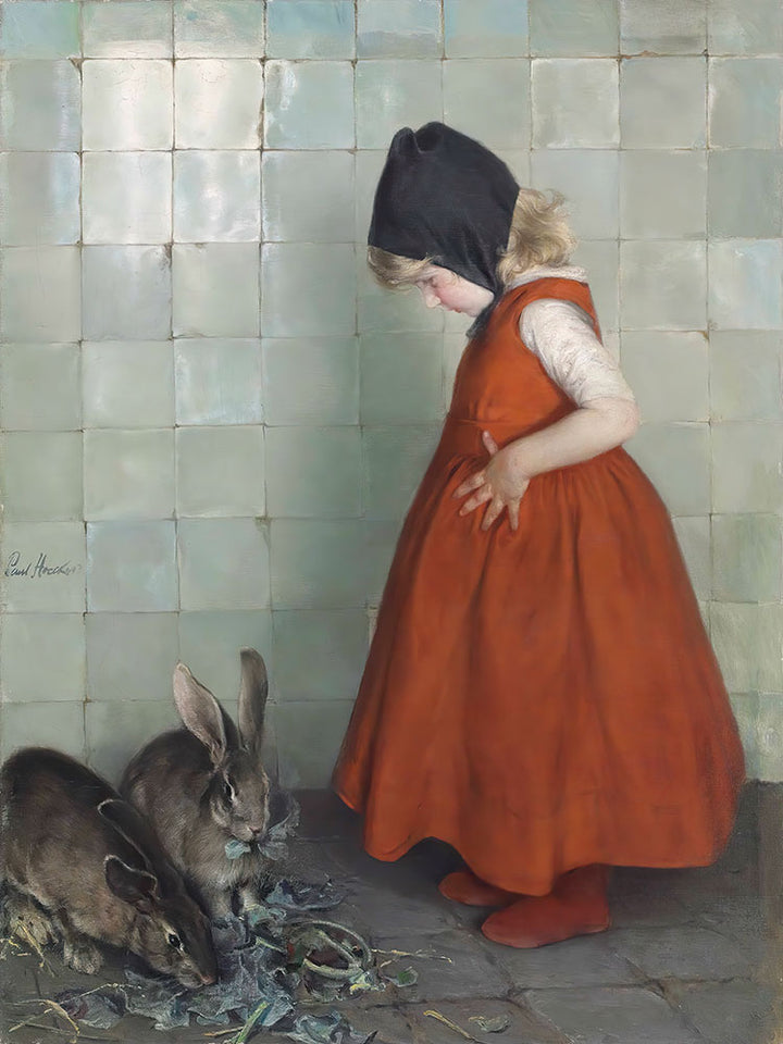 Feeding the Rabbits by Paul Hoecker - Art Print - Zapista