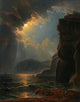 Rocky Coast in the Moonlight by Johann Nepomuk Schödlberger - Art Print - Zapista