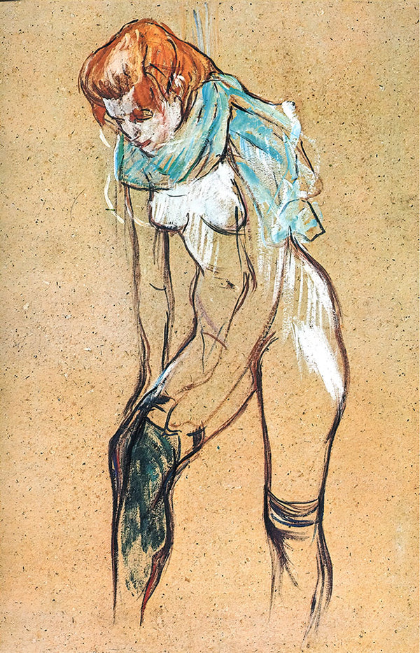 Femme qui tire son bas (Woman pulling her stockings) by Henri de Toulouse-Lautrec - Art Print - Zapista