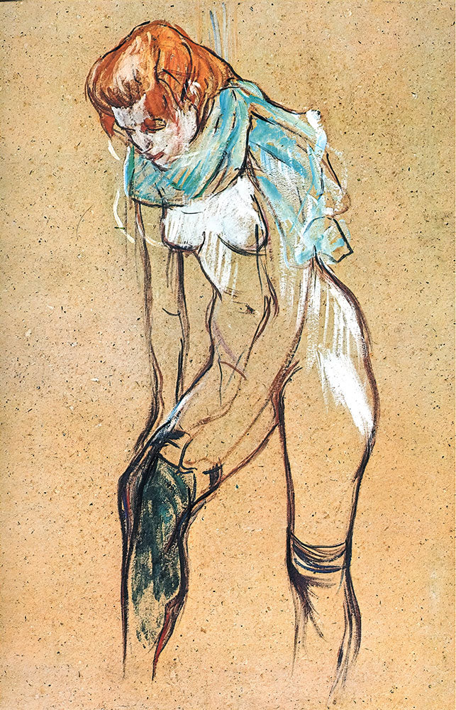 Femme qui tire son bas (Woman pulling her stockings) by Henri de Toulouse-Lautrec - Art Print - Zapista