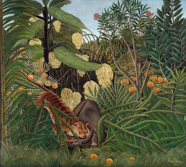 Fight Between a Tiger and a Buffalo by Henri Rousseau - Art Print - Zapista