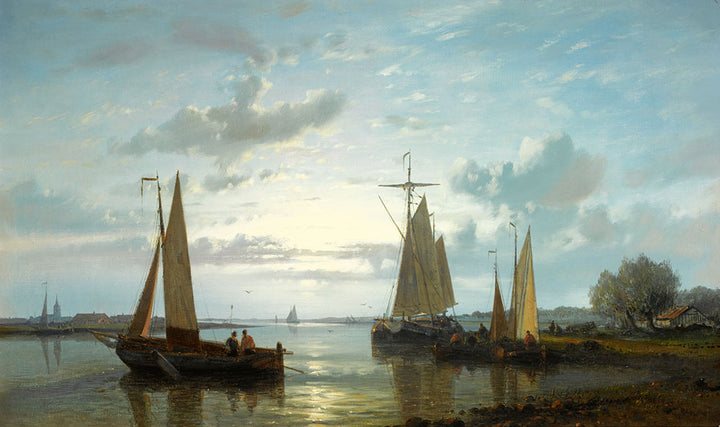 Fishing Boats On The Scheldt by Abraham Hulk - Art Print - Zapista