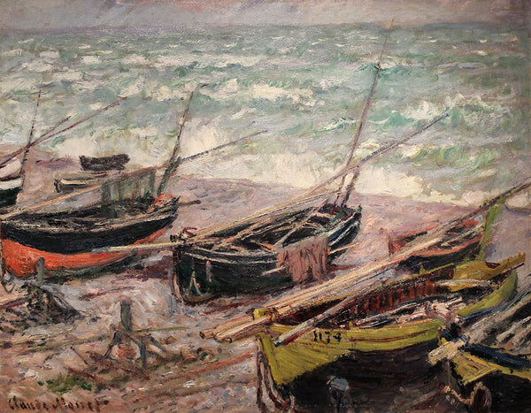 Fishing Boats at Etretat by Claude Monet - Art Print - Zapista