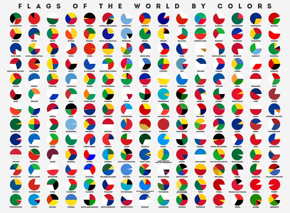 Flags of the World by Colors - Art Print - Zapista