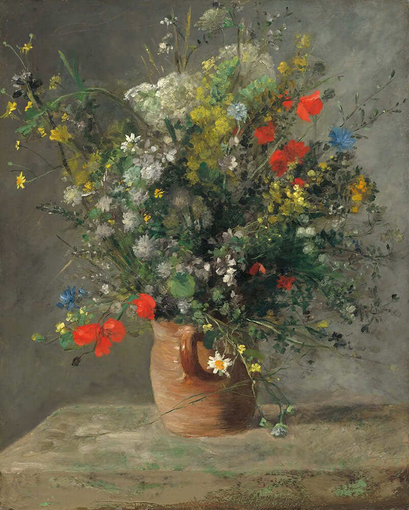 Flowers in a Vase, c. 1866 by Pierre-Auguste Renoir - Art Print - Zapista