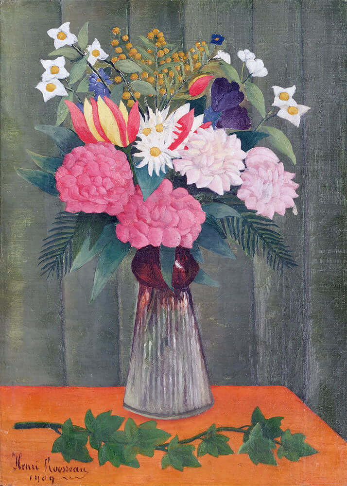 Flowers in a Vase by Henri Rousseau - Art Print - Zapista