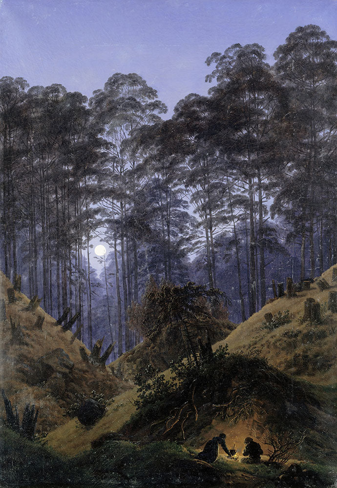 Forest Interior by Moonlight by Caspar David Friedrich - Art Print - Zapista