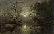 Forest Landscape in the Moonlight by Georg Eduard Otto Saal - Art Print - Zapista