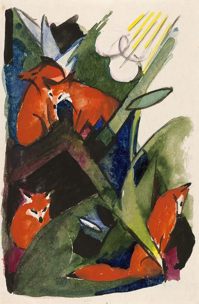 Four Foxes by Franz Marc - Art Print - Zapista