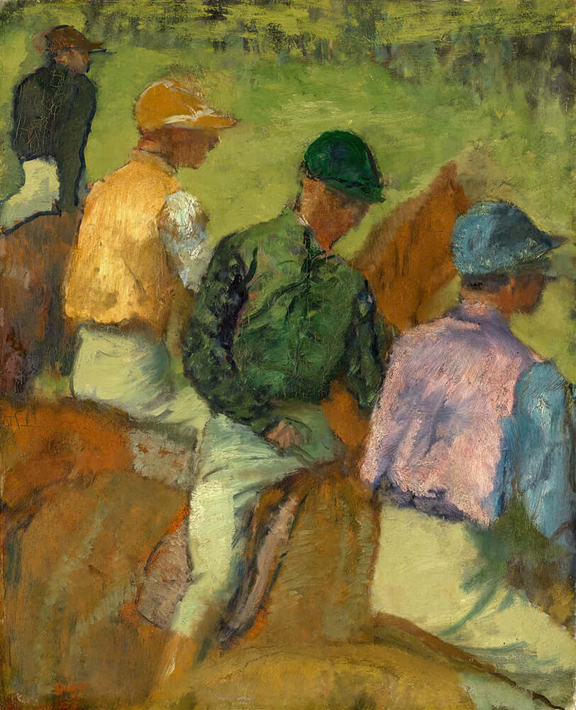 Four Jockeys by Edgar Degas - Art Print - Zapista