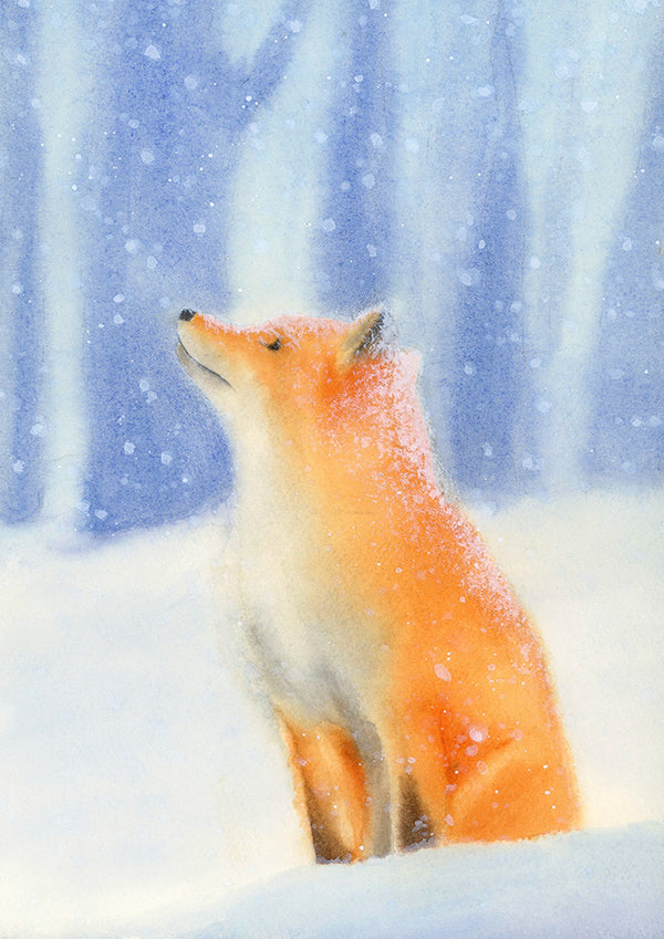 Fox in the Snow - Art Print - Zapista