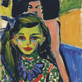 Franzi in front of carved chair by Ernst Ludwig Kirchner - Art Print - Zapista