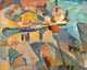 Street Scene near a Harbor by Edvard Weie - Art Print - Zapista