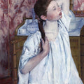 Girl Arranging Her Hair by Mary Cassatt - Art Print - Zapista