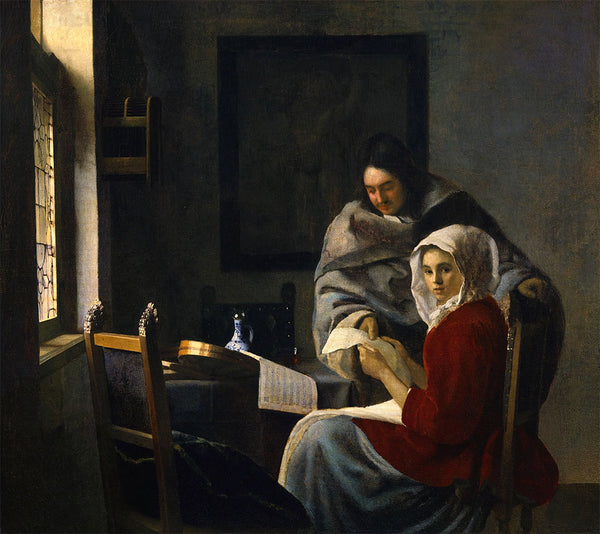 Girl Interrupted at Her Music by Johannes Vermeer - Art Print - Zapista