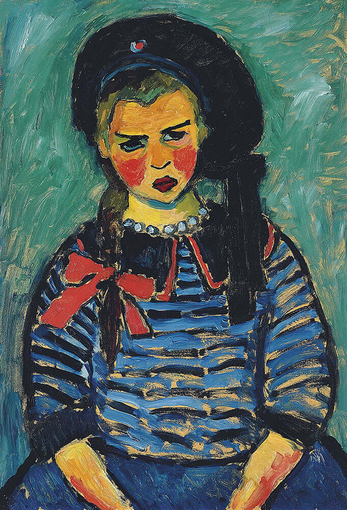 Girl With Red Ribbon by Alexej von Jawlensky - Art Print - Zapista