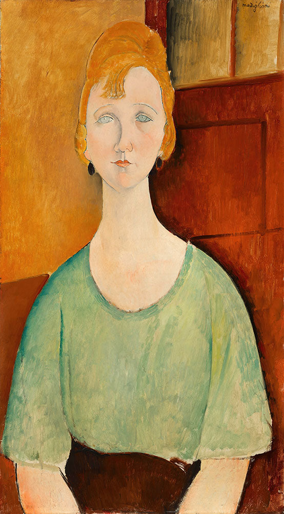 Girl in a Green Blouse by Amedeo Modigliani - Art Print - Zapista