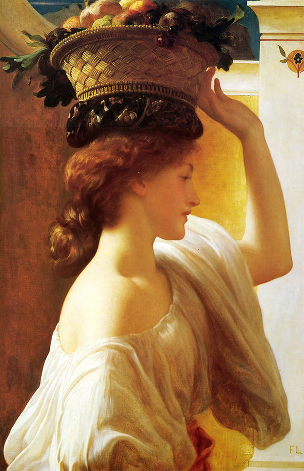 Girl with a basket of fruit by Frederic Leighton - Art Print - Zapista