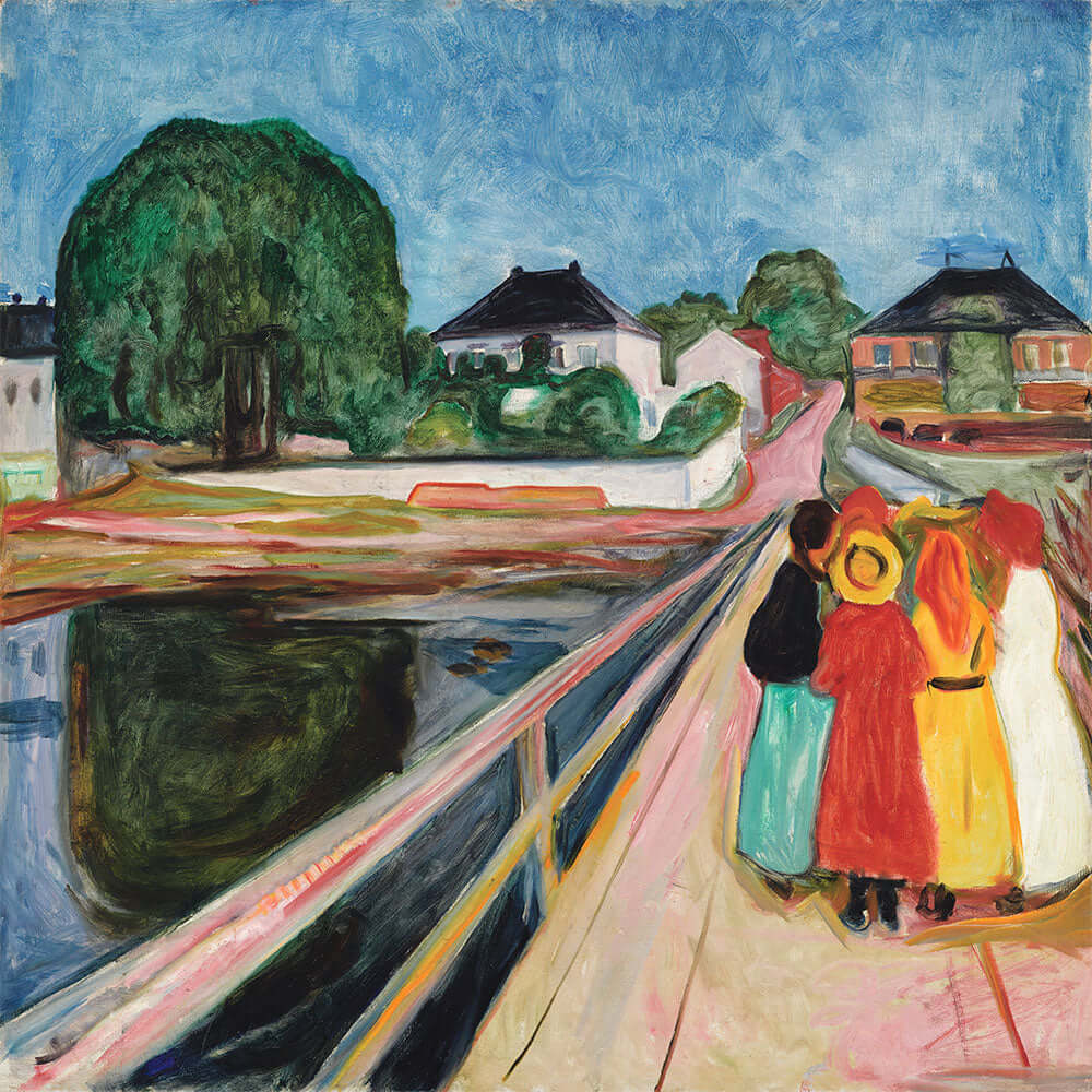 Girls on the Bridge by Edvard Munch - Art Print - Zapista