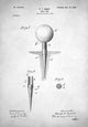 Golf Tee Patent - Art Print - Zapista