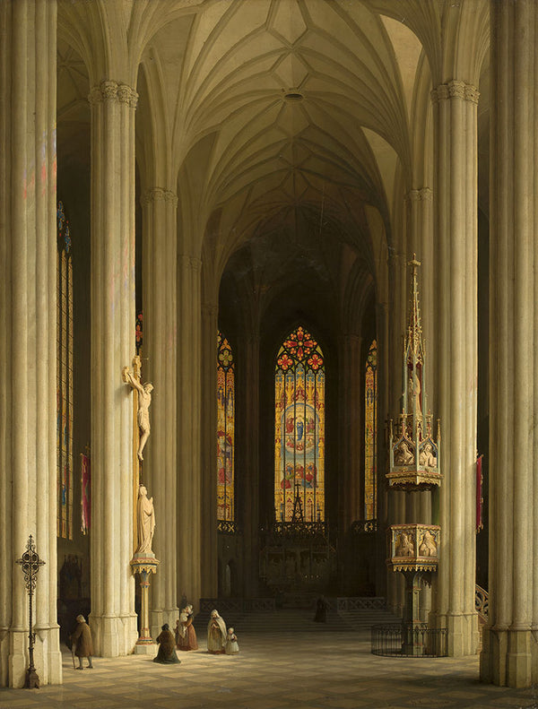 Gothic Church Interior by Max Emanuel Ainmiller - Art Print - Zapista