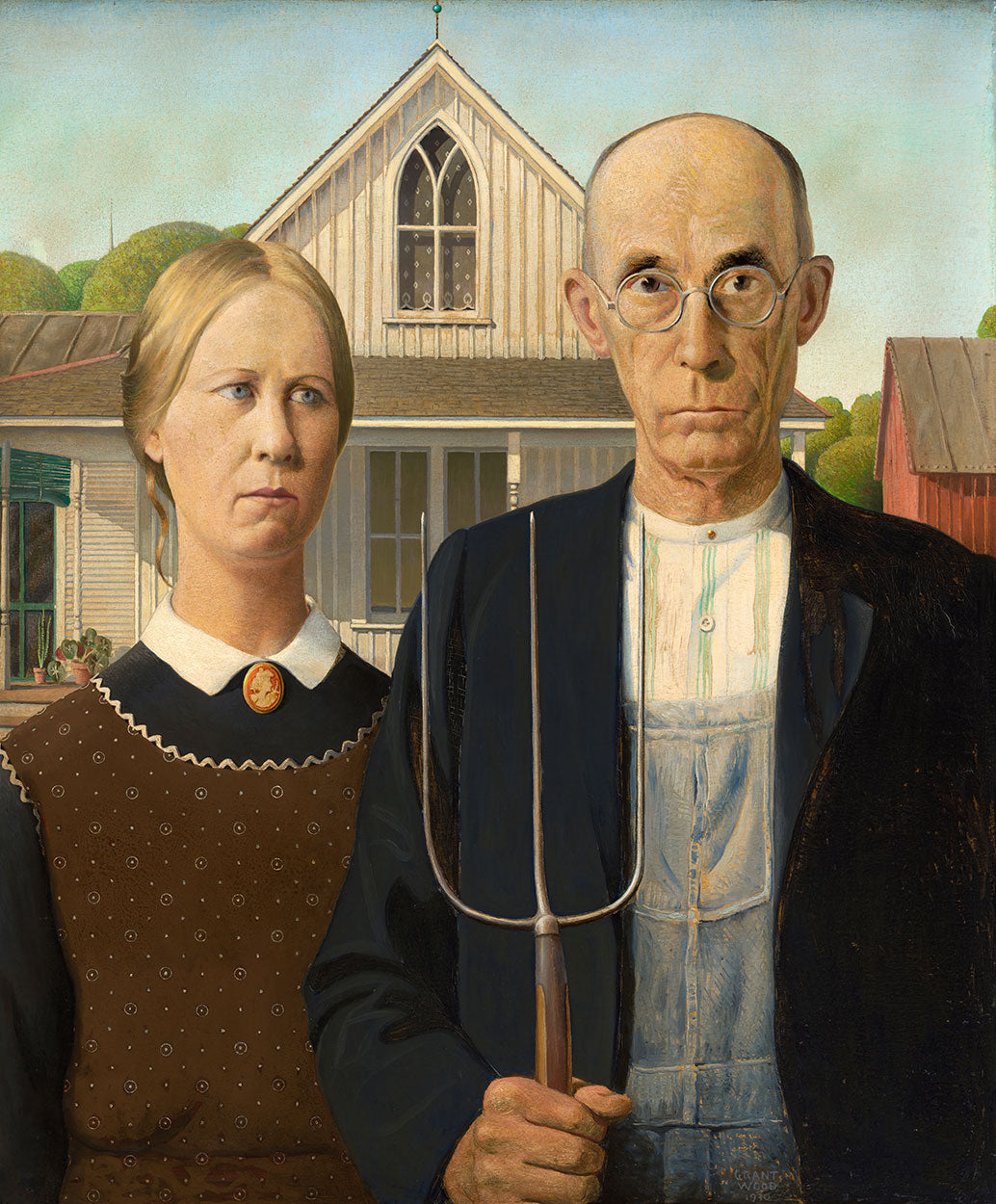American Gothic by Grant Wood - Art Print - Zapista
