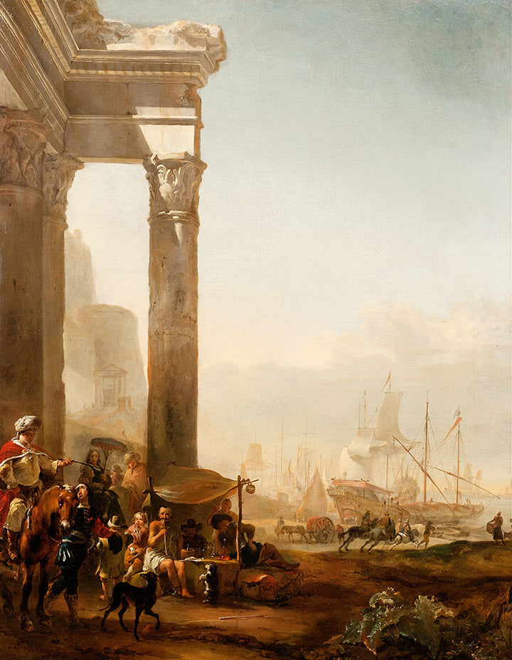 Harbour with Antique Ruins by Jan Weenix - Art Print - Zapista