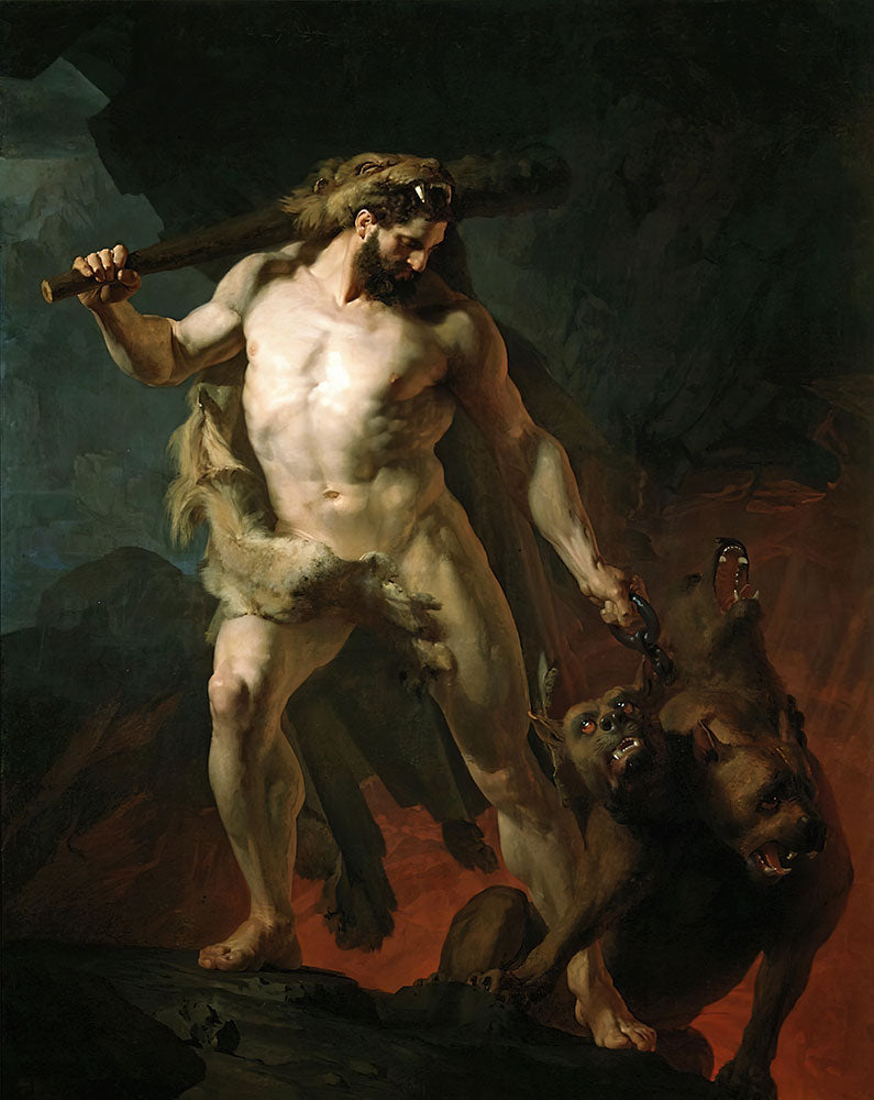 Hercules Removes Cerberus from the Gates of Hell by Johann Köler - Art Print - Zapista