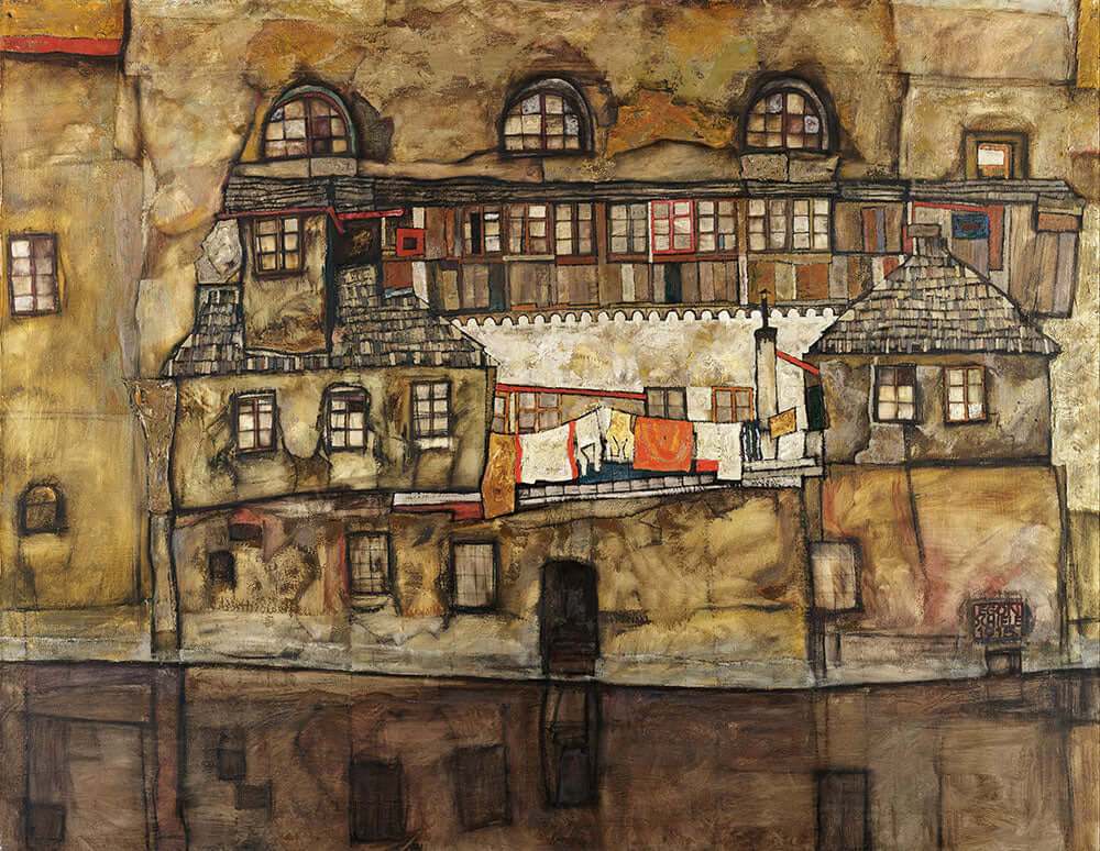 House Wall on the River by Egon Schiele - Art Print - Zapista