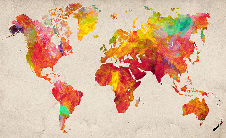 Impasto World Map - Art Print - Zapista