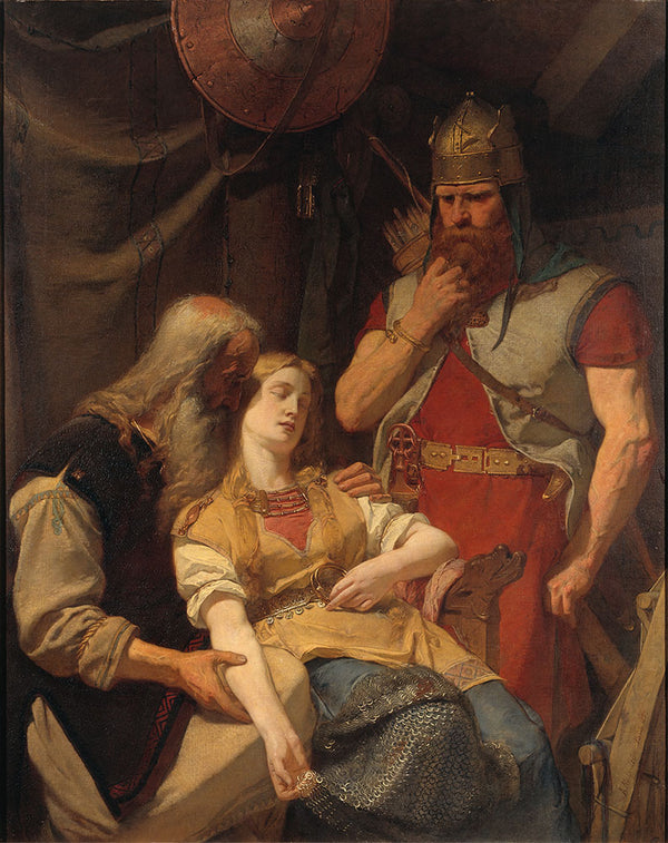 Ingeborg Receiving News of Hjalmar's Death from Orvar Odd by August Malmstrom - Art Print - Zapista