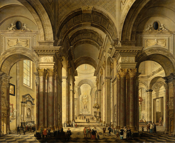 Interior of a Baroque Church by Johann Ludwig Ernst Morgenstern - Art Print - Zapista