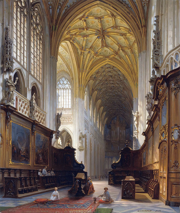 Interior of church by Jules Victor Génisson - Art Print - Zapista