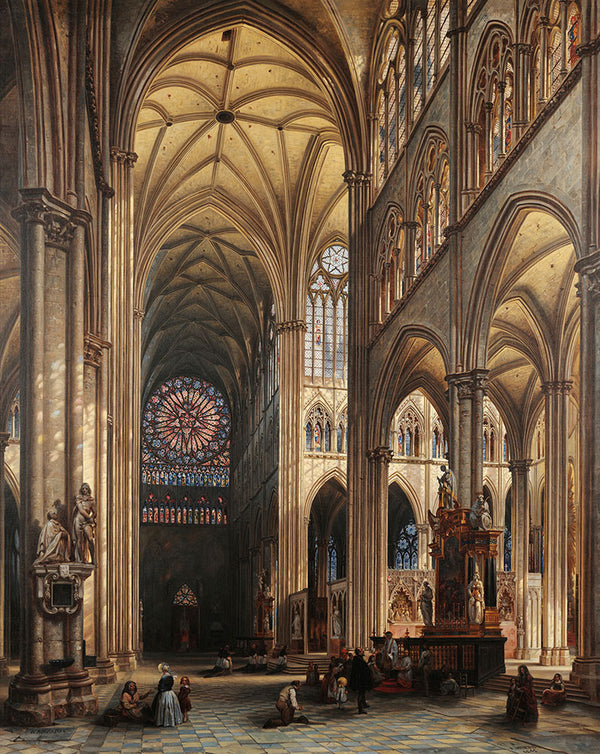 Interior of the Cathedral of Amiens by Jules Victor Génisson - Art Print - Zapista